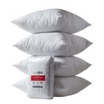 HOMESCAPES Set of 4 Euro 60 x 60 cm Cotton Rich Quilted Pillow Protectors Oeko-Tex Certified Hypoallergenic Continental European Size Pillow Covers with Diamond Quilting and Zip Closure