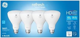 GE Refresh LED Light Bulbs, Indoor Floodlight Bulbs, 10.5 Watt (65 Watt Equivalent) Energetic Daylight, Medium Base, Dimmable (4 Pack)