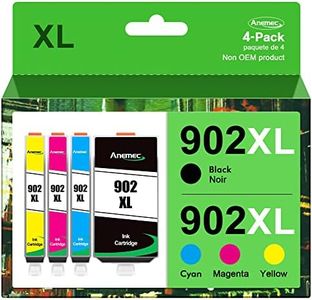 Anemec XL 902 Ink Cartridges for HP Printers Replacement for HP 902XL Ink Cartridges Combo Pack Work for HP Officejet Pro 6978 Ink Cartridges 6968 6970 6958 Printer (4 Pack)