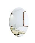 Lifesto Oval Shape Adhesive Mirror Sticker for Wall on Tiles Bedroom Living Room Basin Mirror Bathroom Wall Mirror Both Side Sticker Unbreakable Plastic Wall Mirror (Medium, 1, Pack)