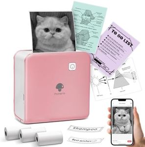 Phomemo M02 Pro Mini Impresora - 300DPI Impresora Portátil Termica Impresora Movil Pequeña Impresora Fotográfica Bluetooth, Adecuado para Notas de Estudio, Fotos, Regalos, Etiquetas - Rosa