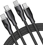 VOLTME USB C Cable 6ft, SFC2.0 Type C Cable Fast Charging USB to USB C Cable, 2-Pack 100W USB A to USB C Cable 5A Premium Nylon Braided Cord Compatible with iPhone 16/15 Samsung S24 S23 S22 etc(Black)