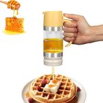 Tefola Honey Dispenser No Drip, Maple Syrup Dispenser Glass, Clear Glass Honey Syrup Dispenser Container Honey Jar, High Borosilicate Glass Honey Bottle for Home Cofffee Bar (Yellow, 350ML)