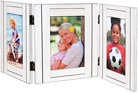 EXCELLO GLOBAL PRODUCTS Hand Painted Rustic Three Picture Frame: Holds Three 4x6 Photos - EGP-HD-0386