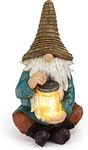 VP Home Firefly Jar Garden Gnomes - Outdoor Garden Gnome with Solar Light - Durable Garden Decorations for Yard, Lawn, Patio - 10.5H x 7W x 5.5D - Weather-Resistant Gnome Statue