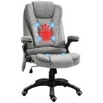 Vinsetto Office Chair, Ergonomic Desk Chair with 6-Point Massage and Back Heated, Microfiber Cloth Computer Gaming Chair with Adjustable Arms, Lumbar Support, Gray