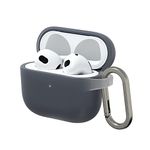 RHINOSHIELD AirPods Case with Carabiner Compatible with Apple [Airpods 3] | Military Grade Drop Protection, Scratch Resistant, Wireless Charging - [Charcoal Gray, Standard Set]