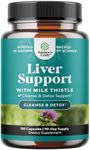 Liver Cleanse Detox & Repair 180 Capsules - Herbal Liver Support Milk Thistle Supplement - Silymarin Milk Thistle Supplements with Dandelion Root, Choline, Beetroot & Artichoke Extract