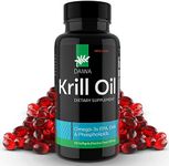 Daiwa Krill Oil 1000mg Softgels - EPA DHA Omega 3 6 9 Supplement with Astaxanthin for Joint, Brain and Heart Health - Made from Antarctic Krill Oil