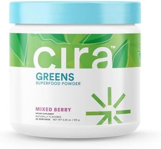 Cira Daily Greens Powder - Naturally Sweetened Organic Spirulina Greens Superfood Powder with Premium, Antioxidant-Rich Ingredients for Debloating, Digestion, & Energy - Mixed Berry, 30 Servings