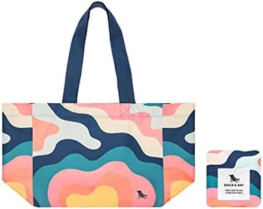 Dock & Bay Everyday Beach Tote Bag - Reusable Beach Handbag & Shopping Carrier - Stripes Go Wild - Get Wavy