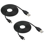 DTOL PS3 Controller Charger Cable Ring Mini USB Data Charging Cord for PS Move Playstation 3 Wireless Controller, TI84 Plus CE, Digital Camera 10ft 2 Pack