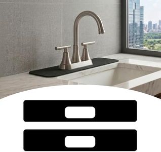 2PCS Absorbent Mat for Bathroom Faucet 3 Hole: 23.5’’Lx4.5’’W Oval-Hole Splash Guard Fits 4-Inch Centerset 2-Handle Kitchen Faucet - Customizable Counter Protector Drip Catcher for Irregular Sink