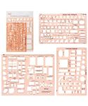 Mr. Pen- House Plan, 3 Pack, Pink, Interior Design and Furniture Templates, Drafting Tools and Ruler Shapes for Architecture, Drafting Tools, Architecture Supplies, Drafting Templates