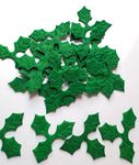 Mini Triple Leaf Holly Felt Embellishments, Card Toppers. Pack Of 20 Tag and Card Making,