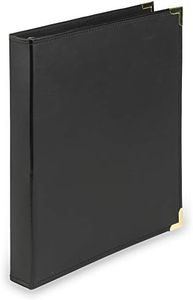 Samsill Classic Collection Executive Presentation 3 Ring Binder, 1 Inch Brass Round Ring (Holds 225 Sheets), Black