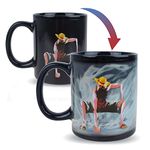 KEYIGOU One Piece Luffy Color Changing Coffee Mug Heat-Sensitive Reactive Ceramic Cup (Luffy)