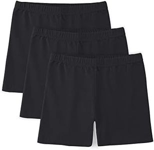 BOOPH Girls Bike Shorts Cartwheel Shorts Dance Shorts for Toddlers Girls 3 Pack, Black, 10-12 Years