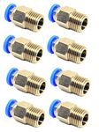 INVENTO 8Pcs PC4-M10 10mm Threaded Pneumatic Push Fitting Connector for 4mm OD Pipe Tube For 3D Printer Extruder Bowden Ender 3