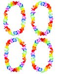 TIPTOP DECORATION Premium Hawaiian Pack of 4 Pieces Flower Necklace Garland Mala Luau Leis (Free Size) (Authentic)