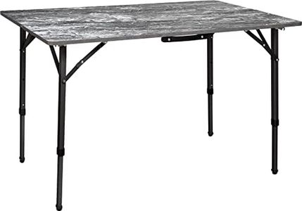 BRUNNER 0406050N Elù Duplit, ultraleichter Klapptisch mit robuster Struktur, leicht zu transportieren, höhenverstellbar, belastbar bis 30 kg, Platte aus Melamin aus Marmor/Stein