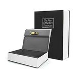 Luwint X-Large Diversion Book Safe Box with Combination Lock, 10.5’’ x 7.8’’ x 2.6’’ Fake Dictionary Metal Hide Stash Container for Storing Money, Jewelry, Gun and Passport (Black)