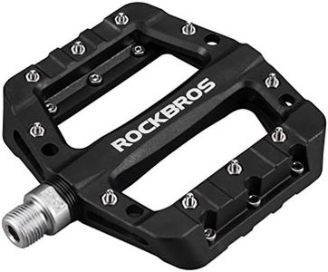 RockBros Lightweight Mountain Bike Pedals Nylon Fiber Bicycle Platform Pedals for BMX MTB 9/16" Black