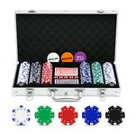 NOLIE Casino Poker Chip Set 300 Pcs With Reinforced Aluminum Case For Gambling(11.5 Gram)for Adult