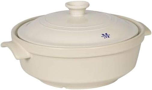 Magnifique 5 Quart Flami Pot with Lid, Natural Clay Pot for Cooking, Non-Toxic PFAS-Free Casserole Dish for Oven & Stovetop, Dutch Oven for Slow Cooking, Baking & Serving, Oatmeal