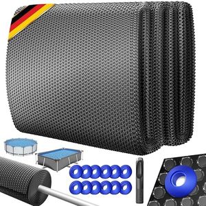 KESSER® Lona Solar para Piscina Redonda Ø 244 cm | Lona Solar de la Piscina Calentamiento de la Piscina de lámina Solar para Calentar el Agua Lona térmica, Negro, 600 x 400cm