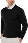 COOFANDY Men's Winter Jumper Crew Neck Mens Sweaters Jumpers Knitted Pullover Long Sleeve Sweater for Men Black XL