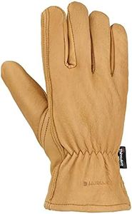 Carhartt Men's Insulated Full Grain Leather Driver Work Glove, Brown, Medium