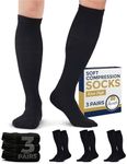 Pembrook Compression Socks for Men - 3 Pack | Graduated Compression Socks Men | Travel, Athletic, Work Socks | Mens Compression Socks | Support Socks for Men | Black Compression Socks for Men