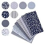 Naler 8pcs 50x50cm Patchwork Cotton Fabric Squares Bundles Remnants Pre-Cut Quilt Printed Floral Fabric for Sewing Quilting DIY Craft Handicraft