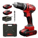 IBELL Brushless Cordless Impact Driver Drill Bm18-60, 20V, 1450 Rpm, Chuck 10 Mm, Li-Ion 1500Mah, 20 Level Torque, 3 Mode Selections With 2 Batteries, (18 Months Motor Warranty), Red