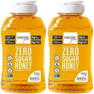 Wholesome Yum Zero Sugar Honey Substitute (2 Pack) - Keto Honey - Natural Sugar Free Honey Alternative With Monk Fruit & Allulose - Zero Net Carbs, Non GMO, Gluten Free, No Aftertaste (11 oz)