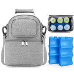 Breastmilk Cooler Bag with Ice Pack Bottle Cooler Bag for Baby Milk Breast Pump Bag with Cooler Double Deck Breast Milk Storage Bag for Breastfeeding Nursing Daycare Insulated Lunch Bag with Strap
