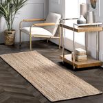 nuLOOM Rigo Hand Woven Farmhouse Jute Runner Rug, 76 cm x 183 cm, Natural