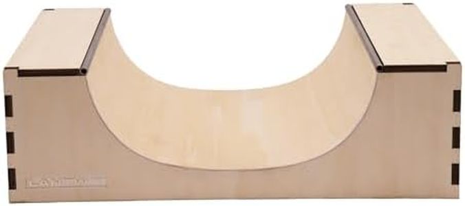 LANTWIT Fingerboard Ramp – Flat Half-Pipe, Handmade Wood with Steel Coping