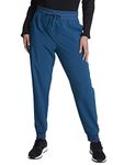 Dickies EDS Essentials Jogger Scrubs for Women, Drawstring Scrub Pants DK065P, XL Petite, Caribbean Blue