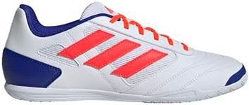 adidas Men's Super Sala 2 Indoor Sneaker, White/Solar Red/Lucid Blue, 10