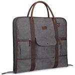 S-ZONE Carry-on Garment Bag Suit Carrier Canvas Genuine Leather Trim Men Suit Cover Business Trips Storage Enlarged Version