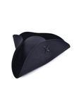 Bristol Novelty BH653 Pirate Tricorn | Wool Felt | 1 Piece | Black | One Size - Adult Hat, Unisex