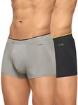 XYXX Men's Underwear Uno IntelliSoft Antimicrobial Micro Modal Trunk Pack of 2 (Coral Grey ; Heather Grey; M)