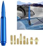 5.7" Blue Bullet Antenna,Short Replacement Aerial,Heavy Gauge Billet Aluminum,For 1980-2017 Ford F-150,F-250 F-350 Super Duty /1980-2017 Ford F-150/1979-2009 Ford Mustang,AM/FM Signal Reception