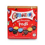 Celebrations Hot Chocolate Dolce Gusto Compatible Pods - Twix, Mars, Bounty, Snickers, Galaxy, Malteser, Milky Way & Galaxy Caramel Capsules - 1 Box, 8 Capsules