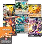 Pokemon Cards Jumbo 2 Random Cards, Pokemon Jumbo XXL Cards, 2-Pack Giant GX VMAX Mega V Cards, Pokemon Cards Original, Official Pokemon Cards English Language