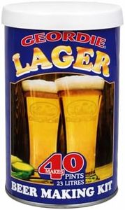 Geordie Beer Home Brew Making Kit, 40 Pints, Homebrew Ingredients Set with Airlock (Geordie Lager)