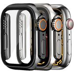 Dilhvy 2 Pack Case for Apple Watch Screen Protector Series 9 8 7 45mm【Apple Watch Ultra/Ultra 2 Style Case】, iWatch Protective Face Cover Look Like Ultra with Tempered Glass Film for Women Men