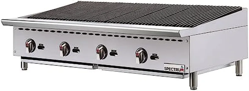 Winco Commercial Natural Gas Charbroil Grill with Radiant Heat, 4 Burner, 48"